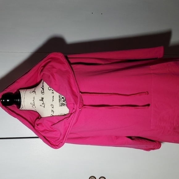 Lane Bryant- Women's oversized COWL neck hooded Sweatshirt 🌸Peony Pink Sz. 1X - Picture 4 of 6